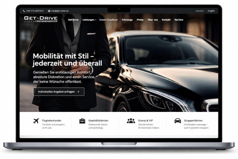 Get-Drive – Website für Limousinen- und Chauffeurservice