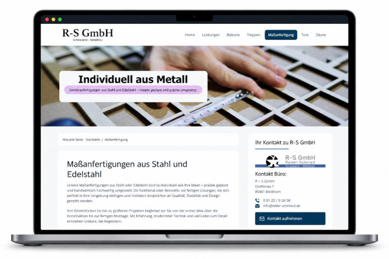 R-S GmbH Reiter-Schmied – Website für Schlosserei und Metallbau