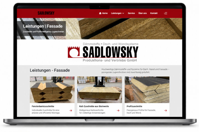 Sadlowsky GmbH – Unternehmenswebsite für Dämmstoffe sowie Dach- und Wandsysteme